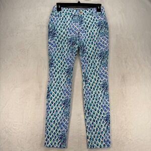 Lilly Pulitzer Kelly Alotta Colada Ankle Pants Stretch Slim Leg Size 00‎